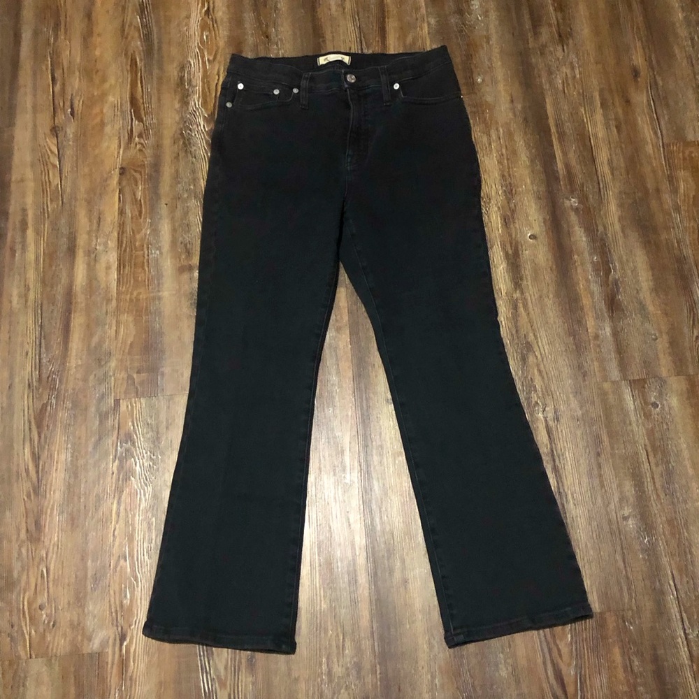 Madewell Jeans Women's 26 Black Mid Rise Kick Out Bootcut High Rise Denim